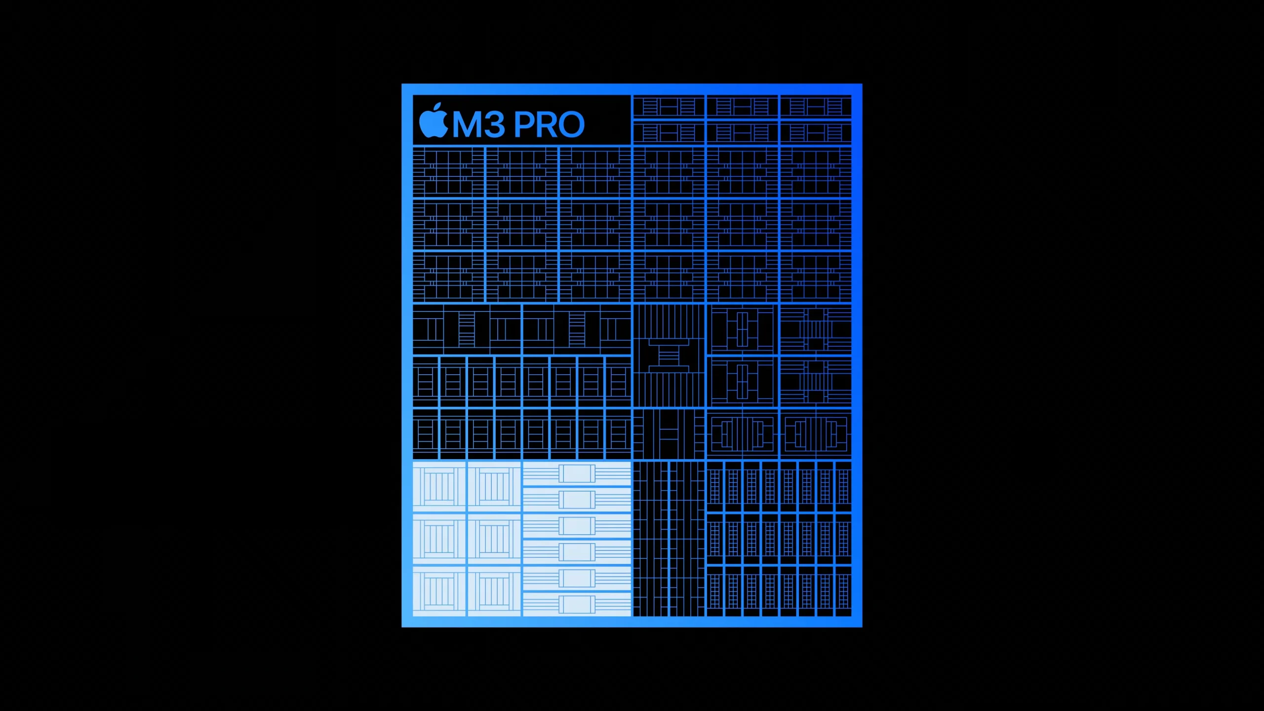 Tapeta M3 Pro Chip Layout firmy Apple