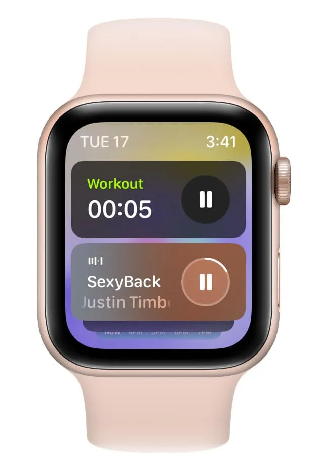 Віджети Music і Workout автоматично відображаються в Smart Stack на Apple Watch під керуванням watchOS 10