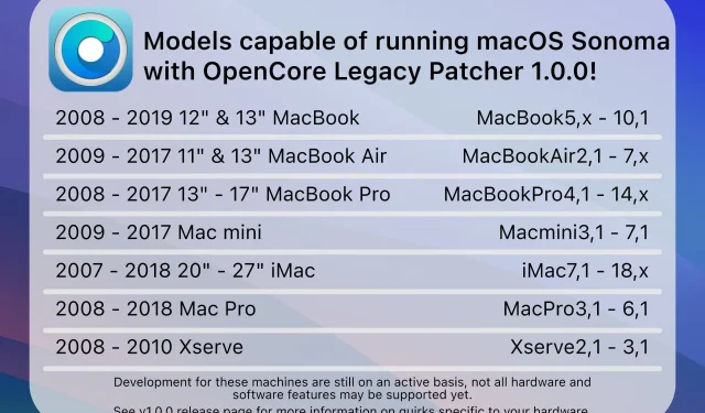 OpenCore Legacy Patcher 可讓您在 2008 年不受支援的 Mac 上安裝 macOS Sonoma