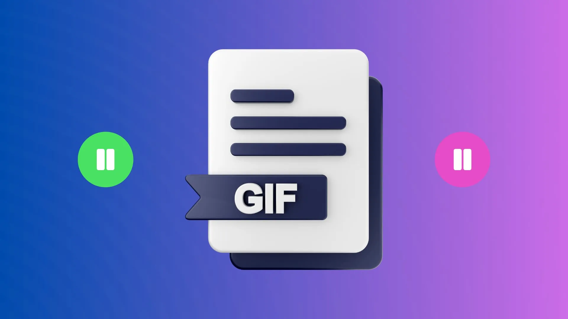 2 つの一時停止アイコンが付いた GIF ロゴを示す図