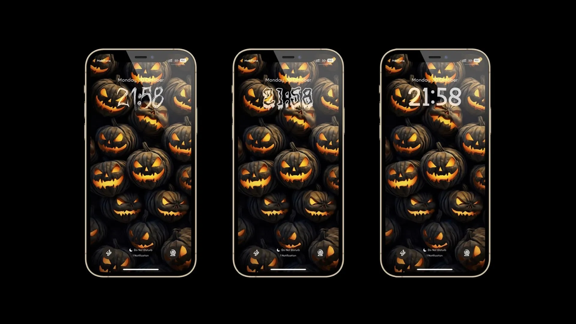 Tema de Halloween da tela de bloqueio.