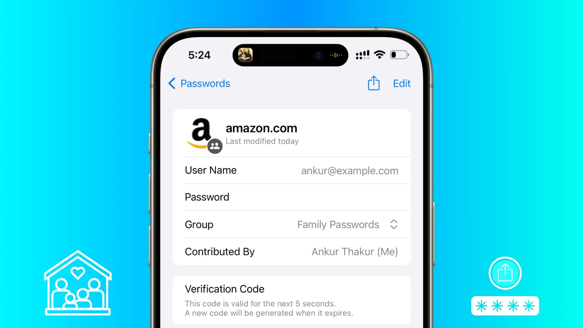 Teilen Sie das Passwort des iCloud-Schlüsselbunds mit Familienmitgliedern von Ihrem iPhone aus