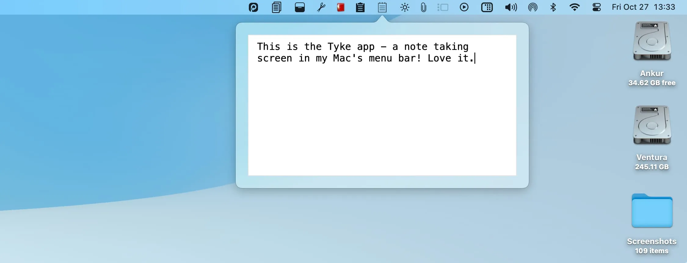 Usando o aplicativo Tyke no Mac