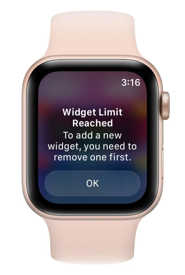 Досягнуто ліміту віджетів на Apple Watch