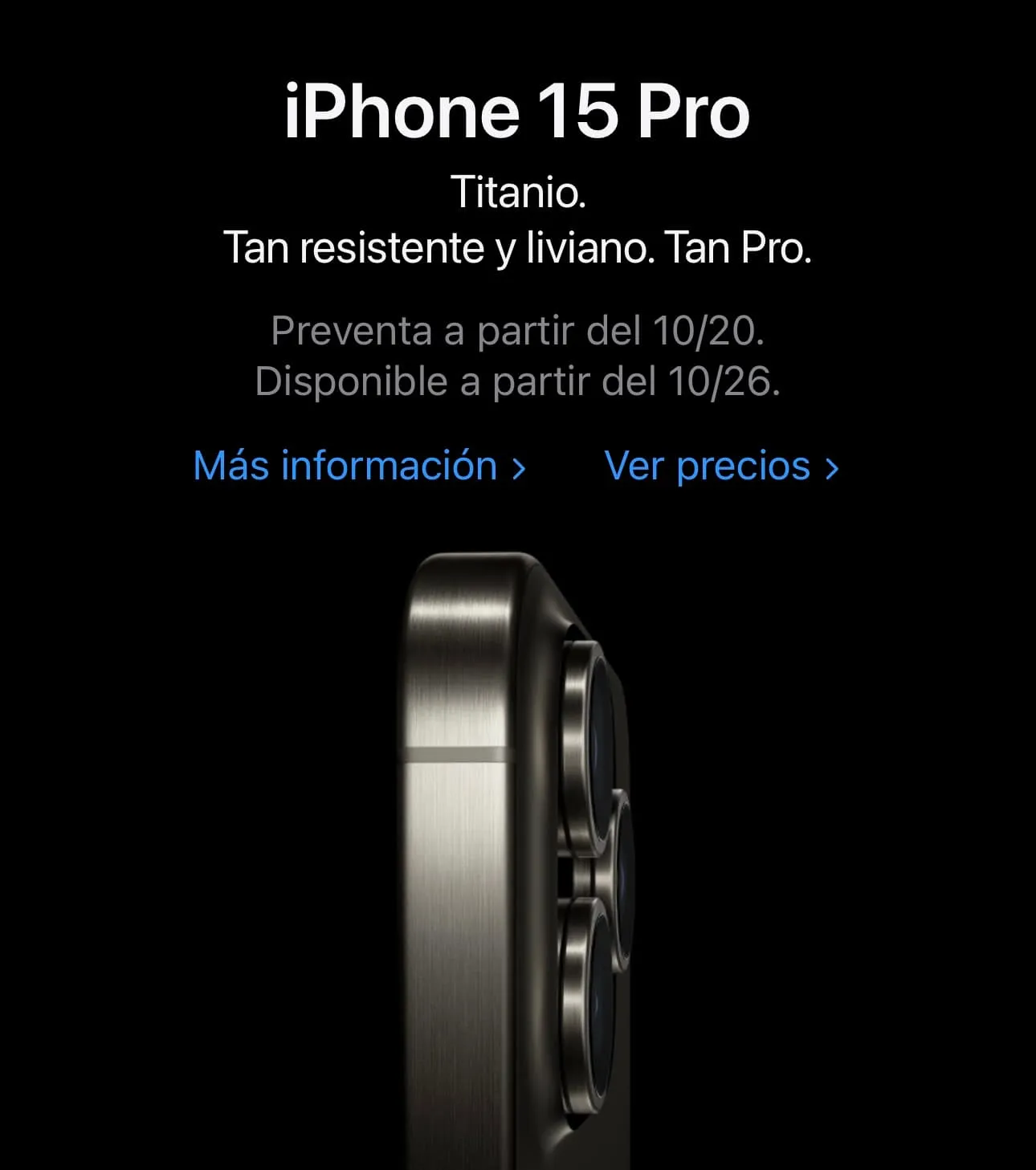 Pré-encomenda do iPhone 15 Pro no Chile.