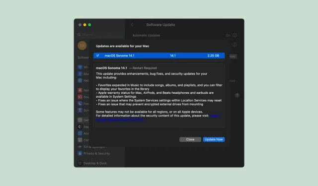 macOS Sonoma 14.1 expande Favoritos no aplicativo Música, corrige bugs e corrige falhas de segurança