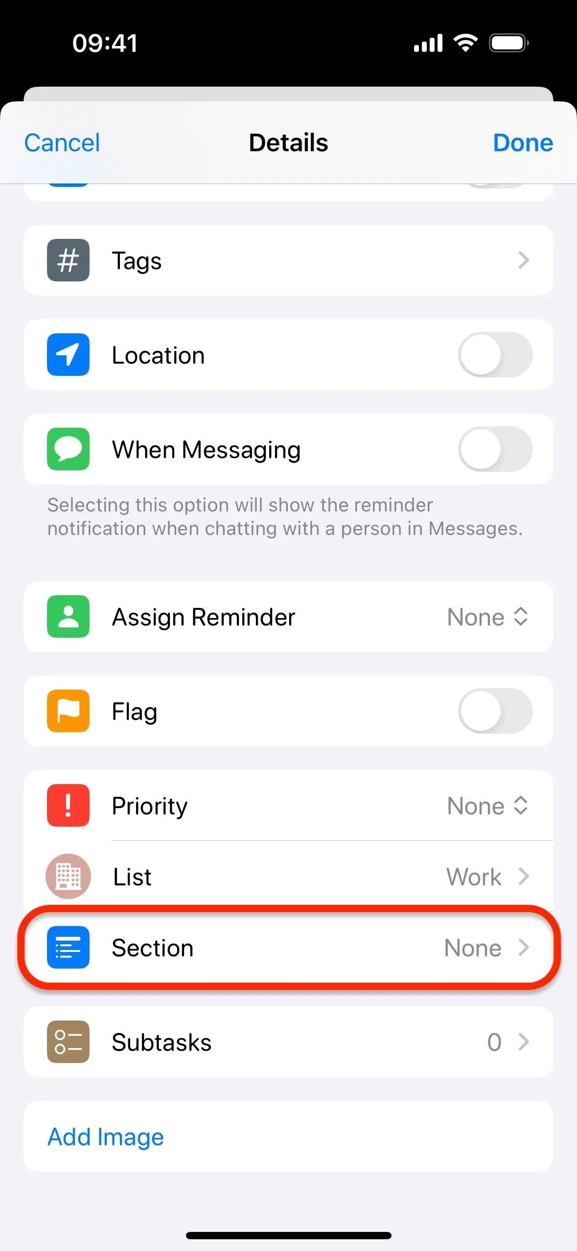 Organisieren Sie Erinnerungen nach Abschnitten und Spalten auf Ihrem iPhone für effizientere To-Do-Listen