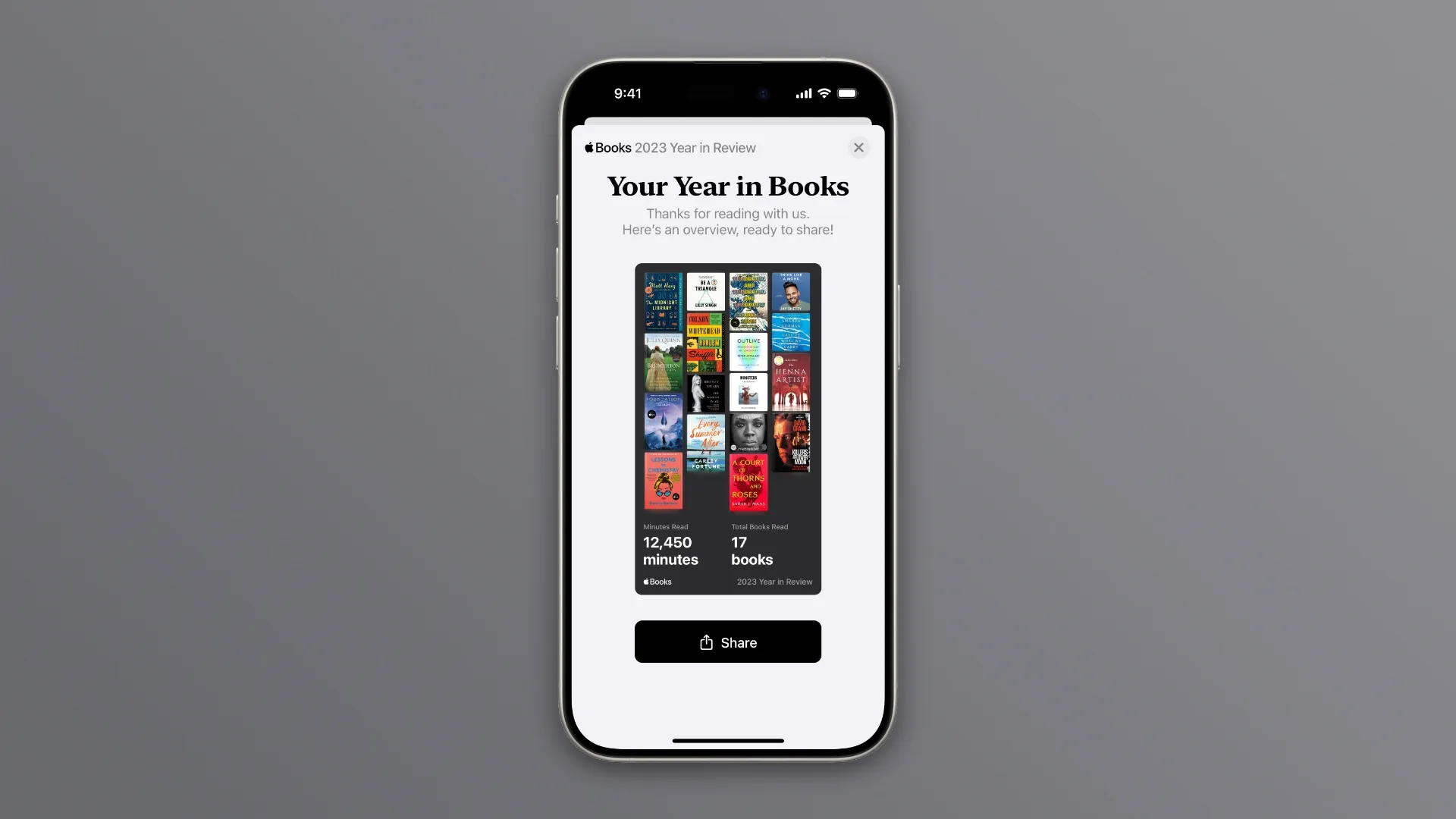 Résumé de l’année en revue sur Apple Books