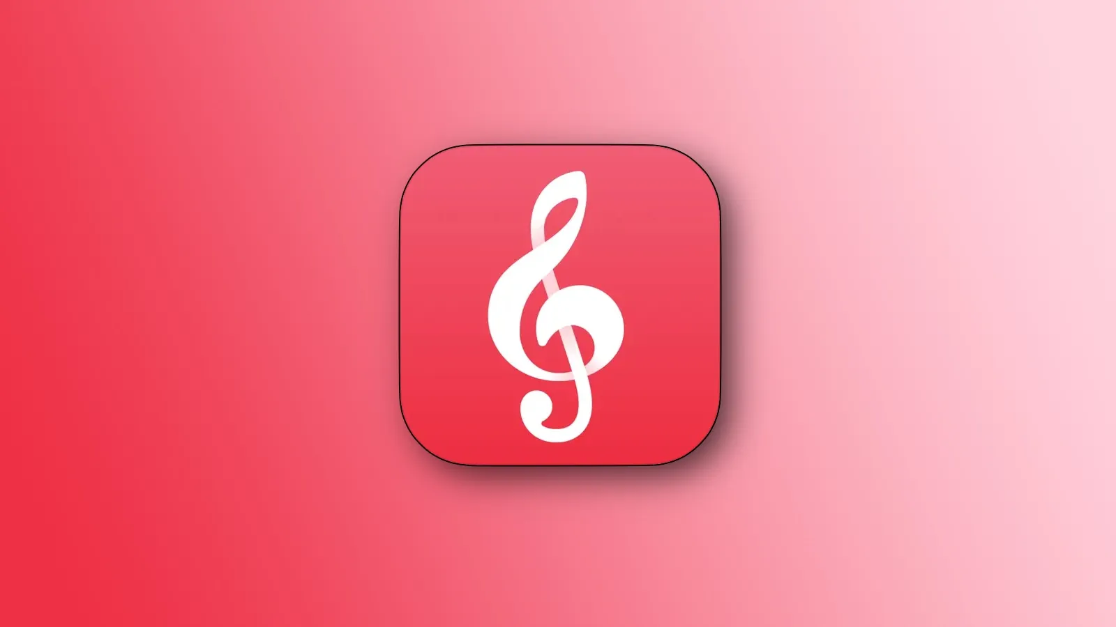 Das Symbol der Apple Music Classical-App vor einem roten Hintergrund mit Farbverlauf