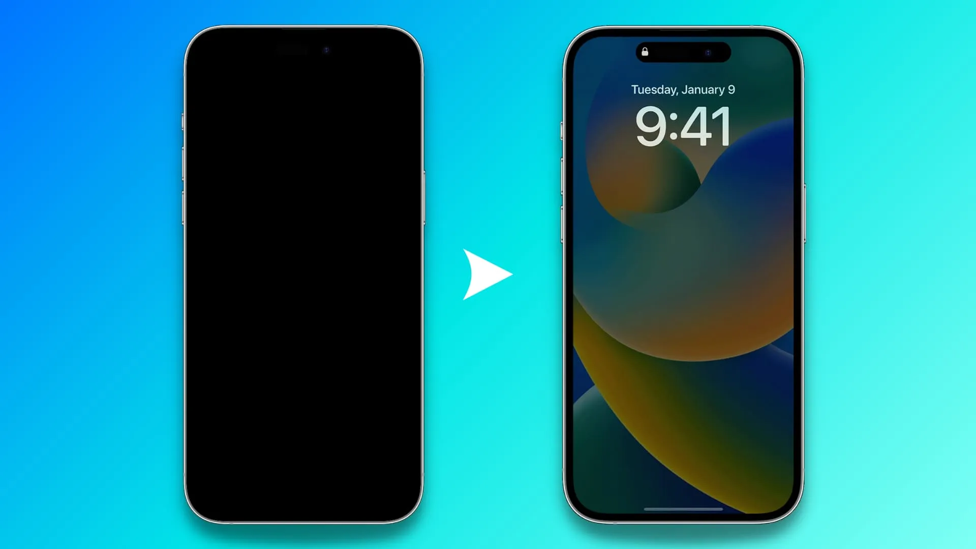 Dos maquetas de iPhone: una muestra la pantalla completamente negra y otra con la pantalla siempre encendida activa