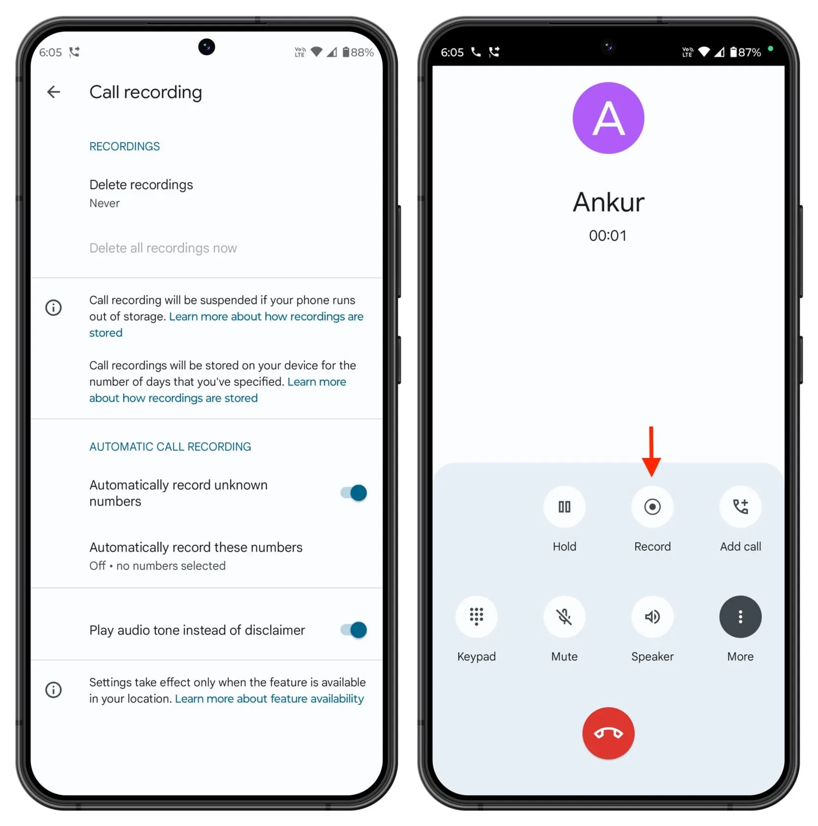 Call recording options on Android phone Call recording options on Android phone