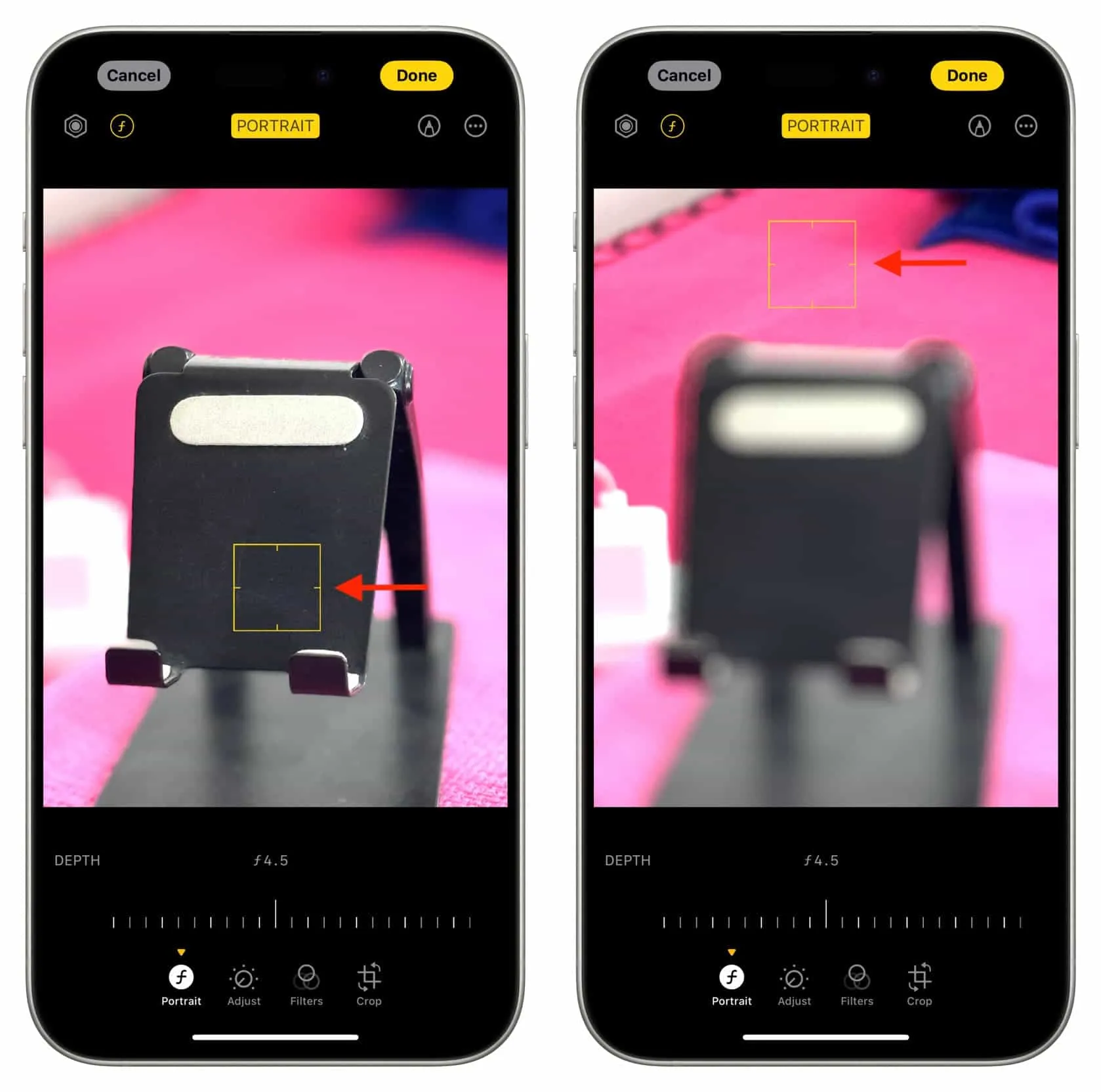 Change main subject or focus point of a photo on iPhone Change main subject or focus point of a photo on iPhone