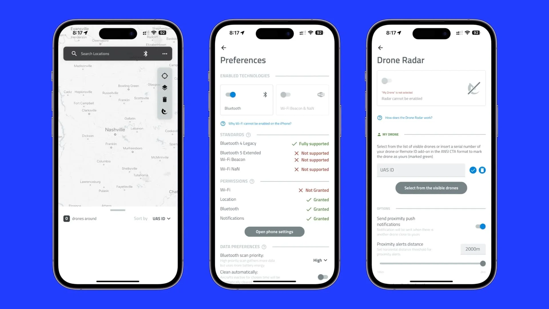 Drone scanner app for drone pilots. Drone scanner app for drone pilots.