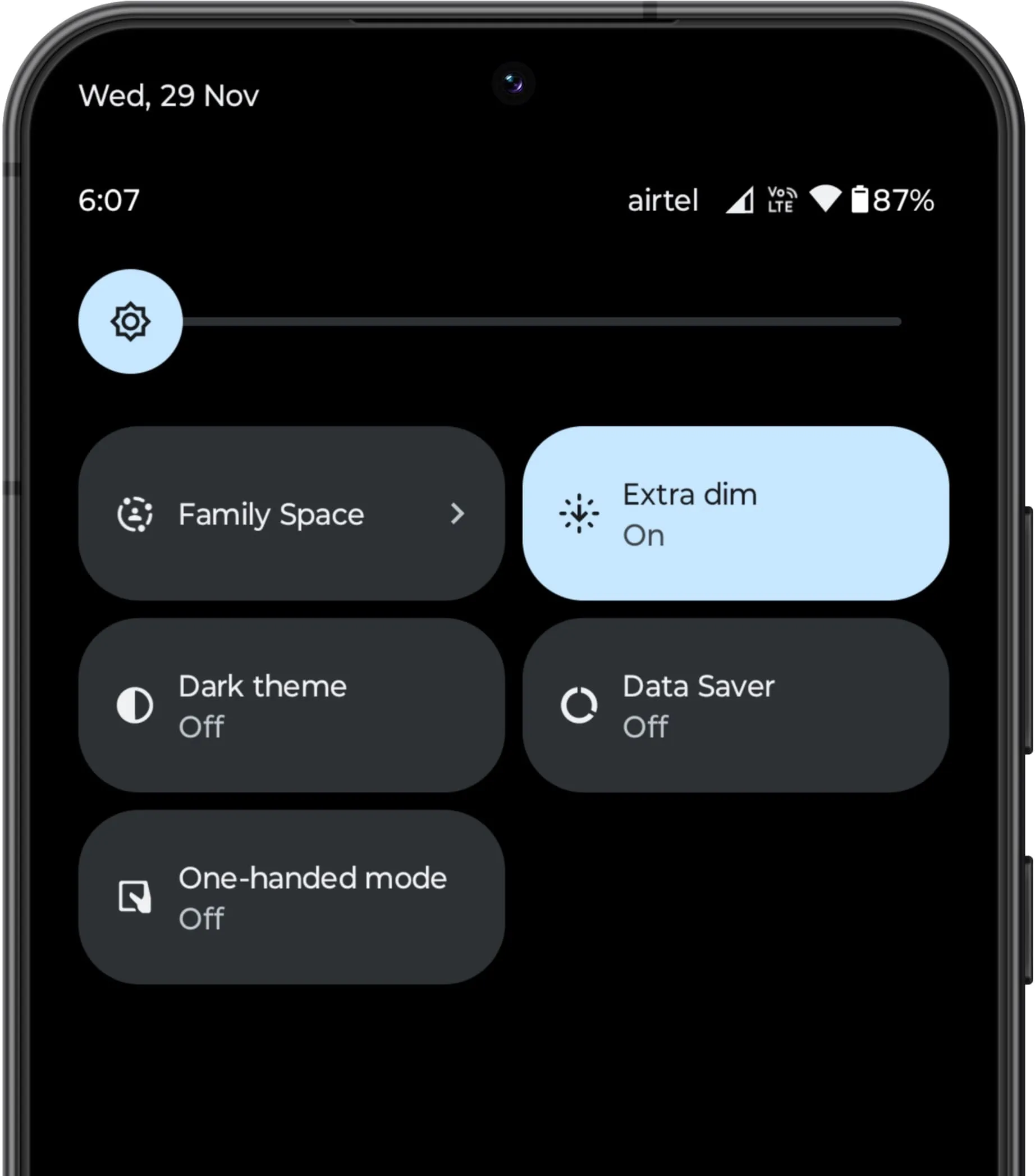 Extra dim option on Android phone Extra dim option on Android phone