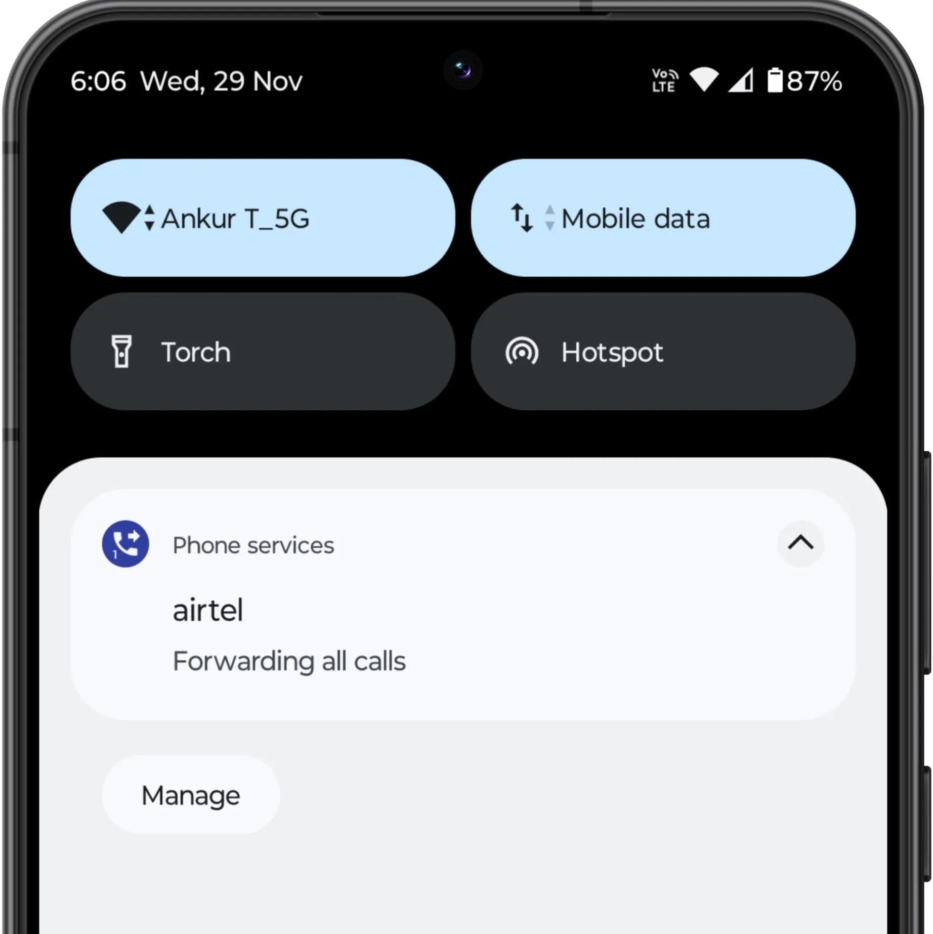 Forwarding all calls notification on Android phone Forwarding all calls notification on Android phone