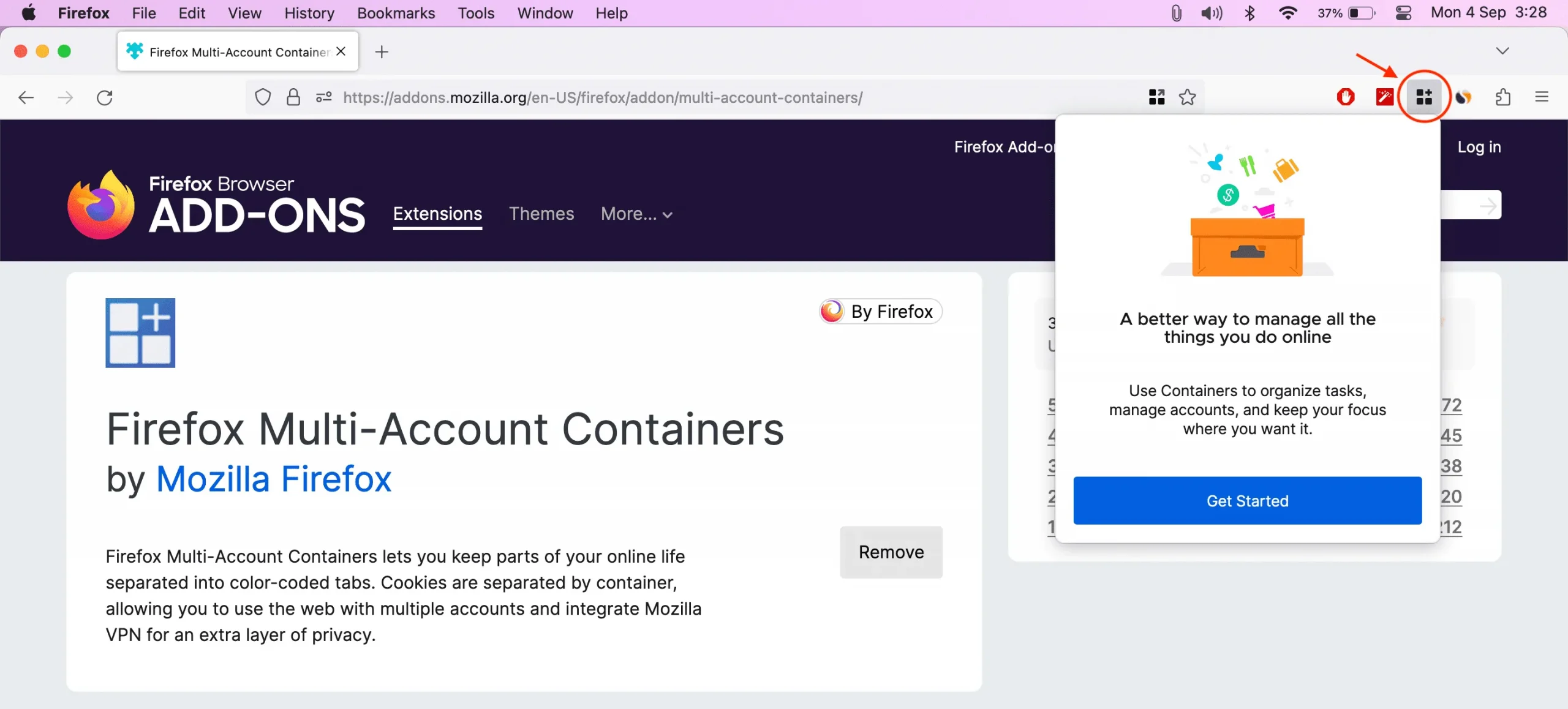 Comience con contenedores en Firefox