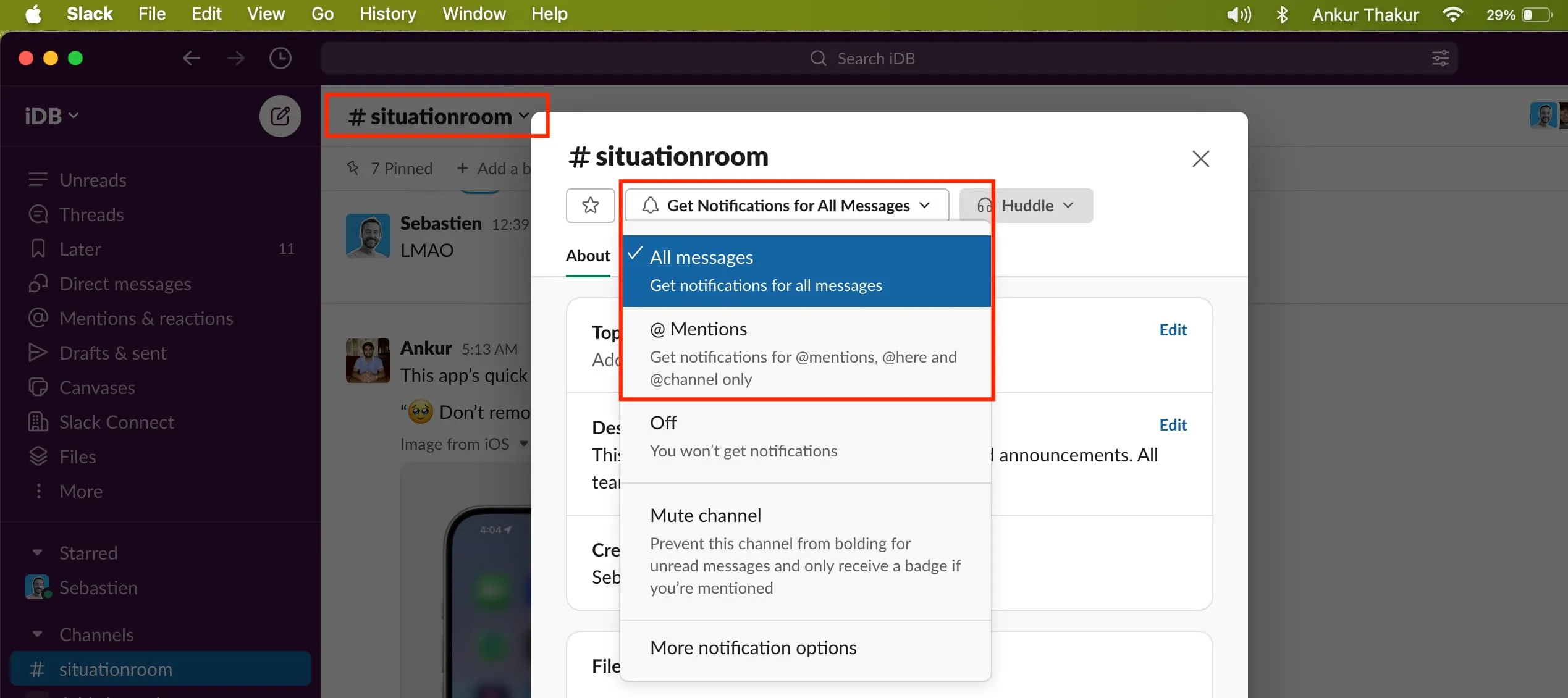 Recevez des notifications pour tous les messages sur Slack