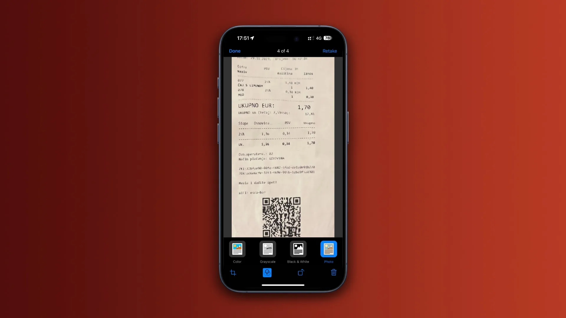 Using image filters in the Google Drive document scanner on iPhone Using image filters in the Google Drive document scanner on iPhone