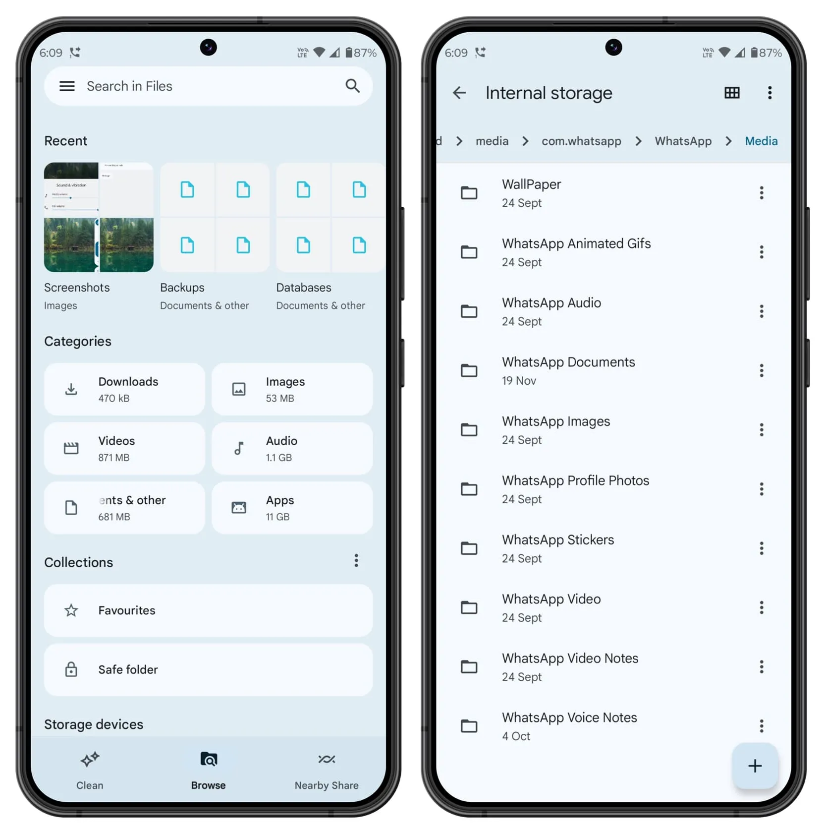 Google Files app on Android phone Google Files app on Android phone