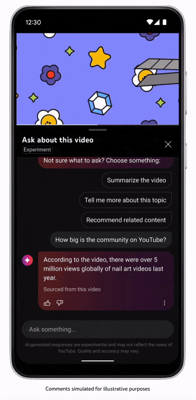 KI-Konversationstool in YouTube für iPhone
