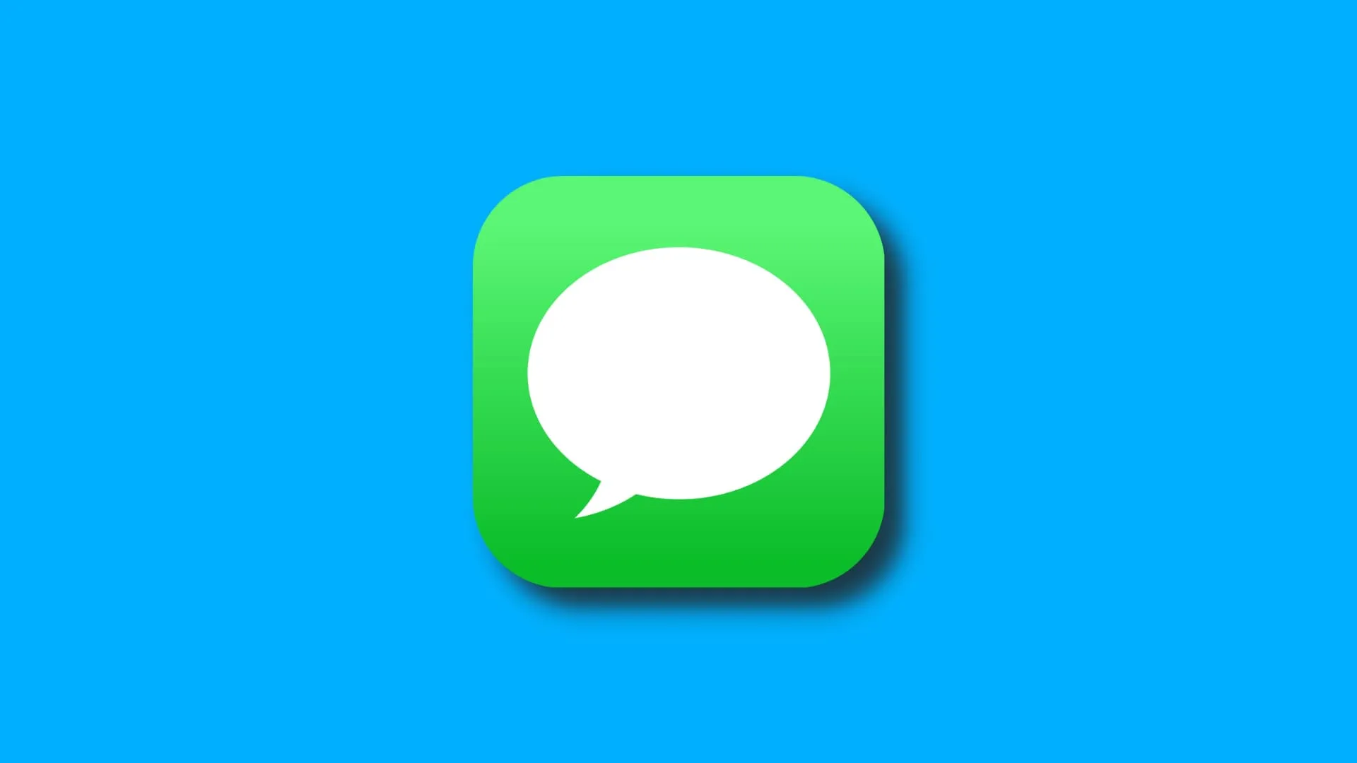 Symbol der Apple Messages-App auf einem durchgehend blauen Hintergrund