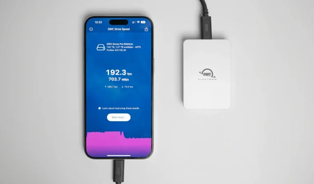 L’application Drive Speed ​​d’OWC vérifie si votre disque externe peut enregistrer des vidéos ProRes