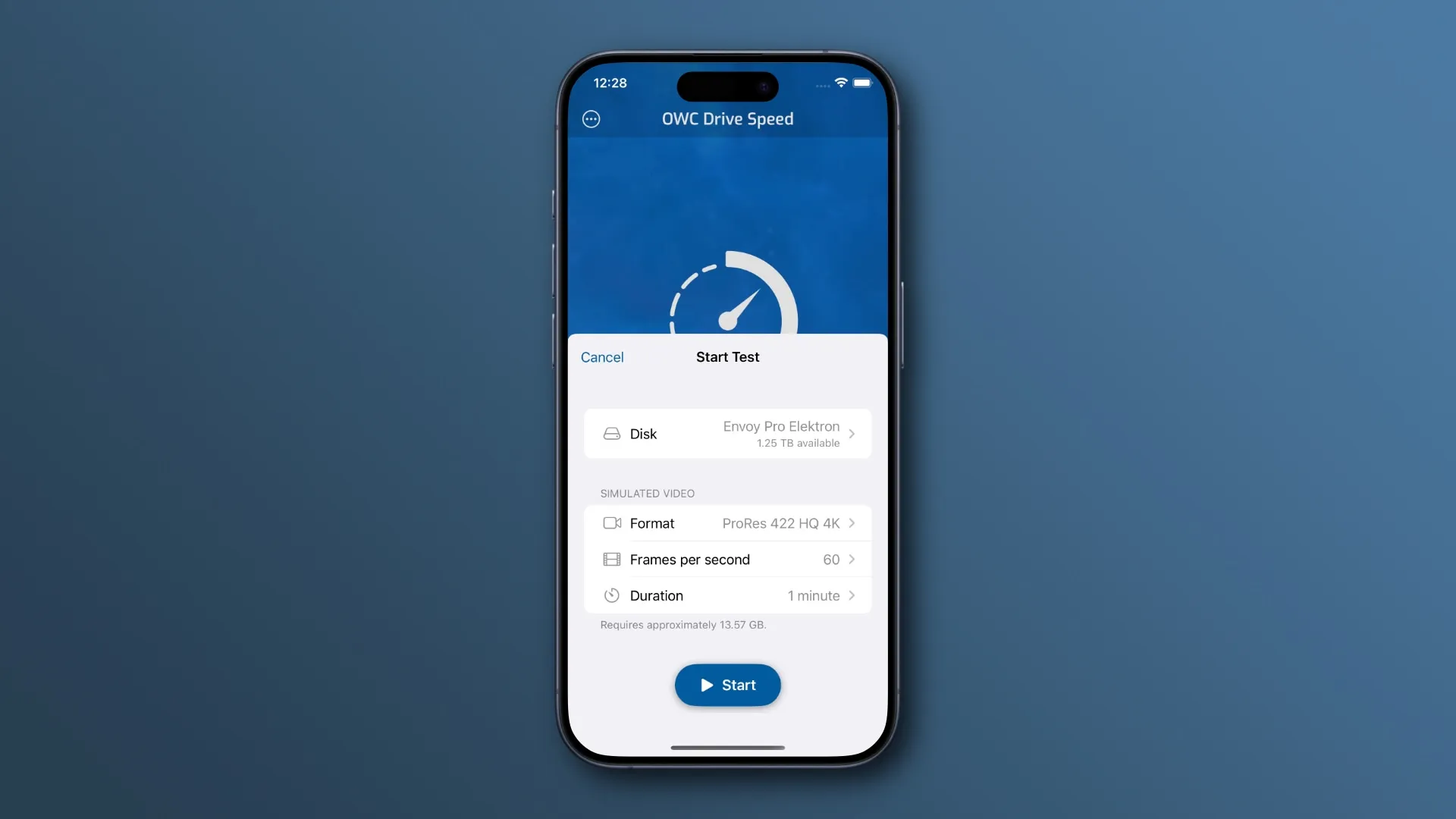 OWC's Drive Speed ​​iPhone-app