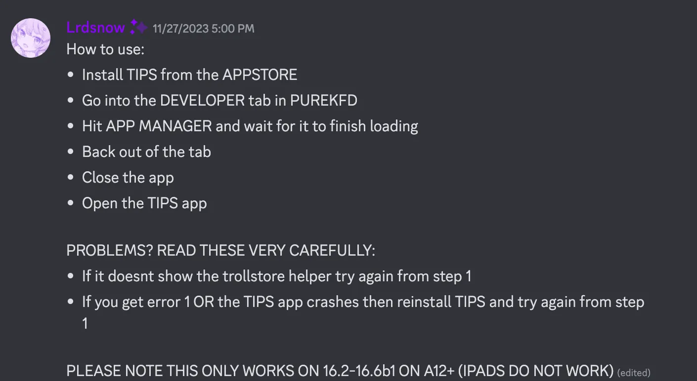 PureKFD steps to install TrollStore 2. PureKFD steps to install TrollStore 2.