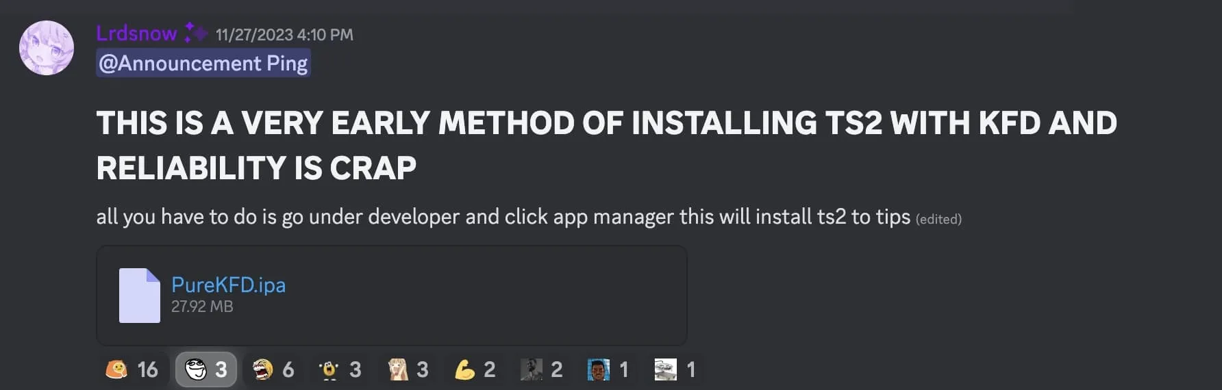 PureKFD TrollStore installer. PureKFD TrollStore installer.