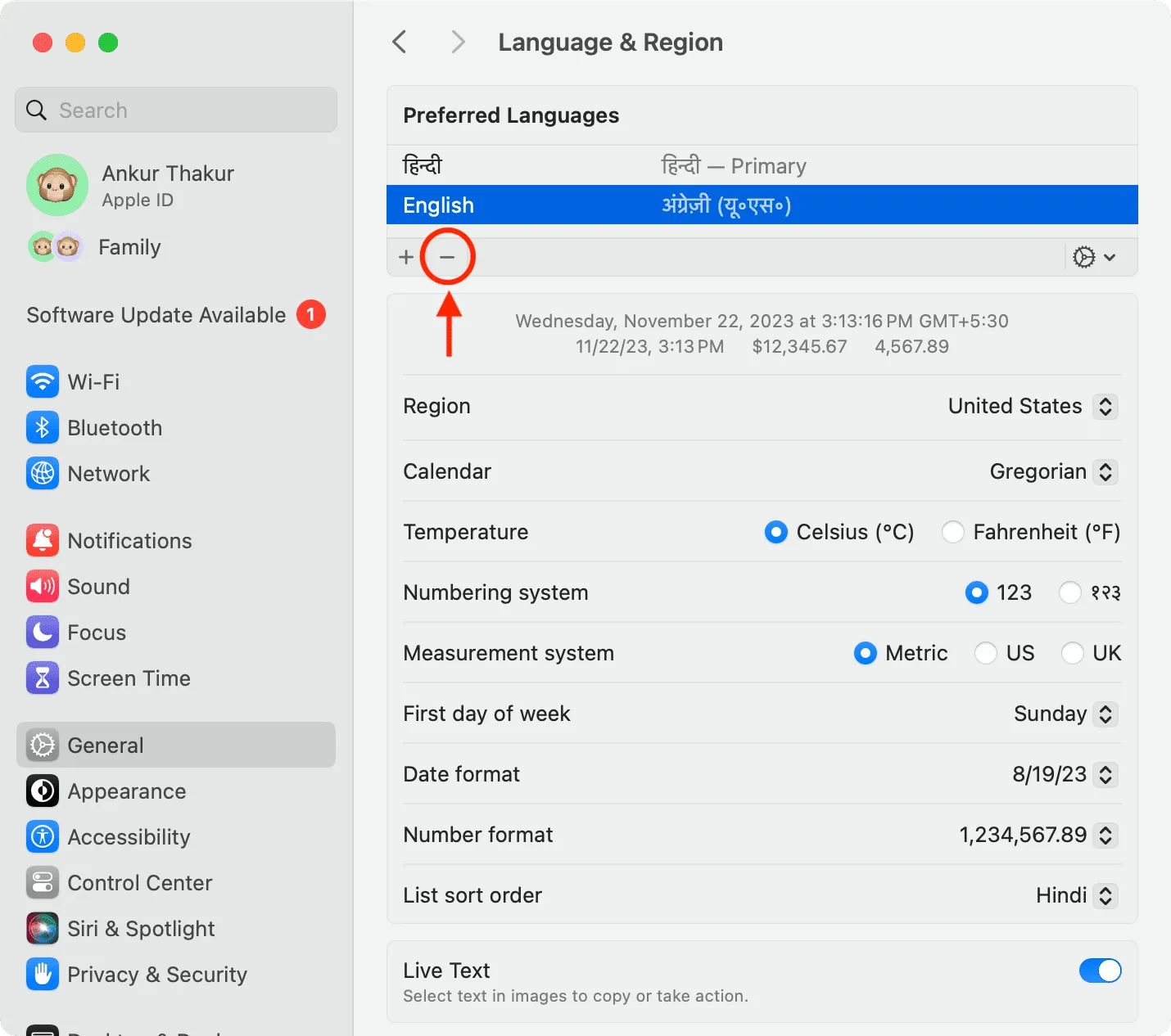 Entfernen Sie die zusätzliche Sprache vom Mac