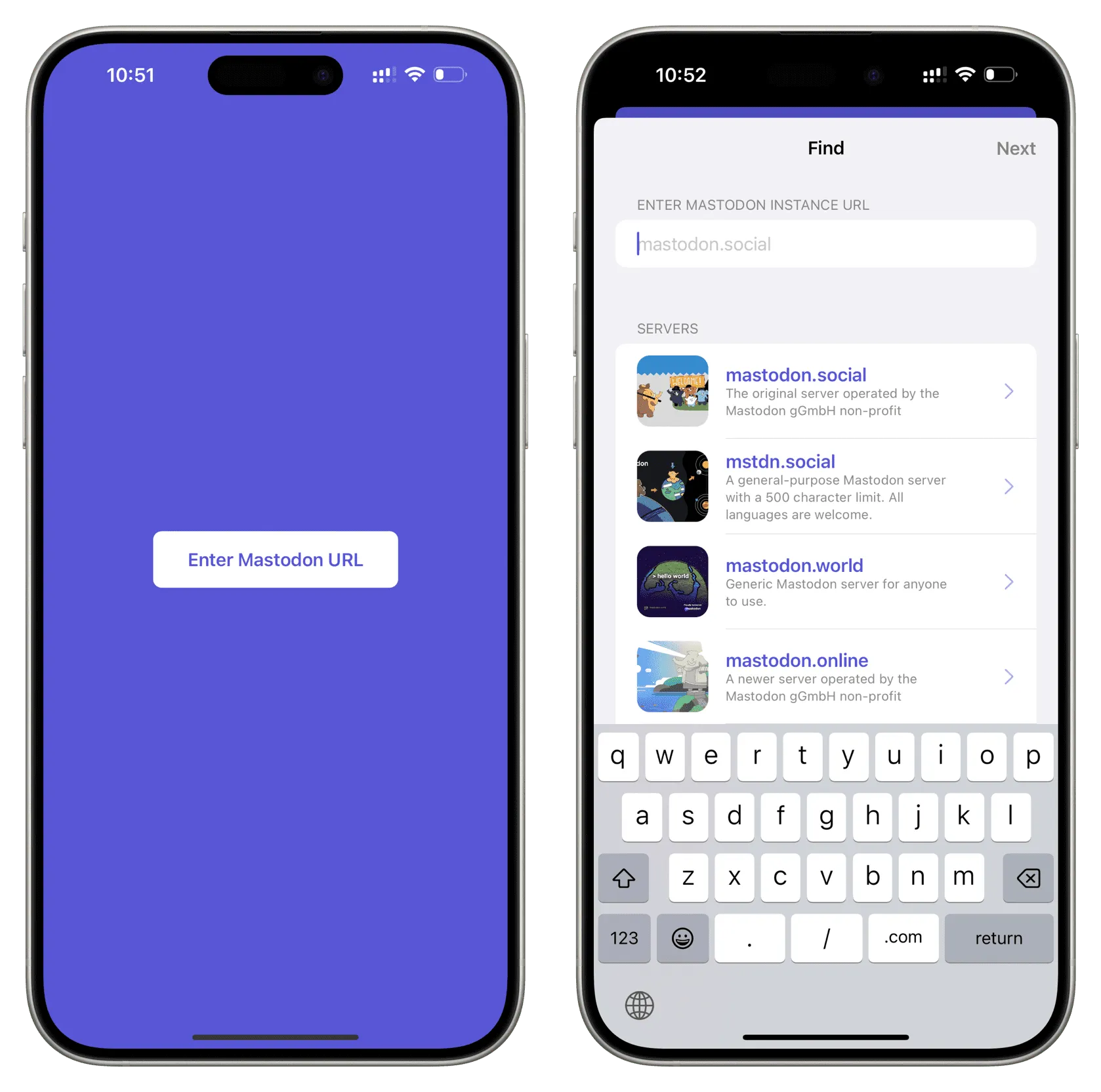 Sign in to Mastodon in Stomp app on iPhone Sign in to Mastodon in Stomp app on iPhone