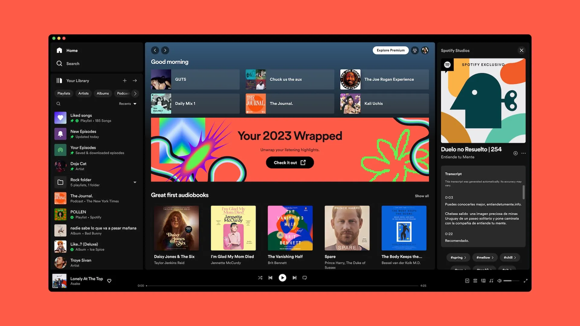 Spotify Wrapped 2023 in a desktop browser Spotify Wrapped 2023 in a desktop browser