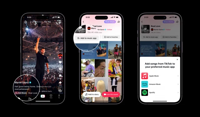 現在您可以將 TikTok 上的歌曲新增至 Apple Music、Spotify 或 Amazon Music 播放清單