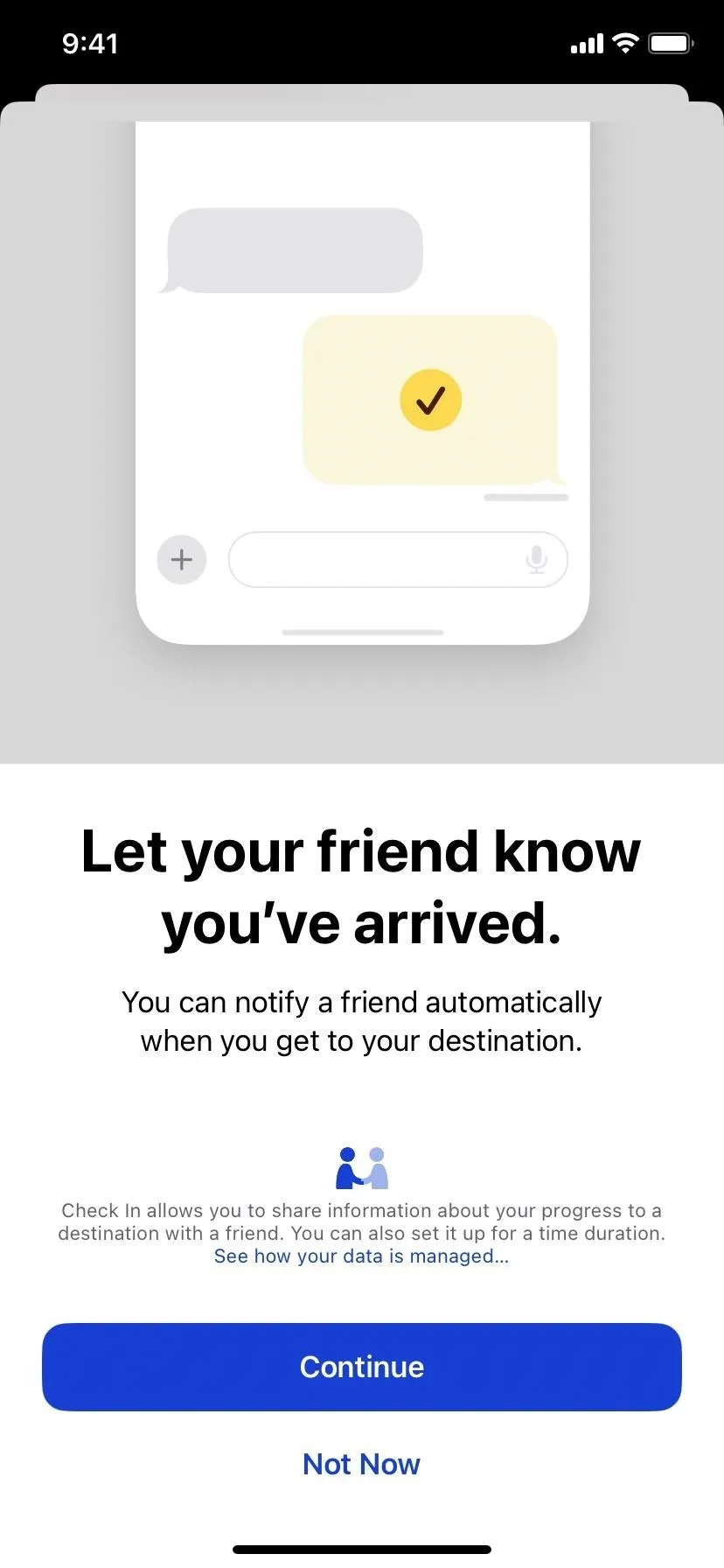 Utilisez la nouvelle fonctionnalité « Enregistrement » de votre iPhone pour informer vos contacts lorsque vous arrivez en toute sécurité à votre destination