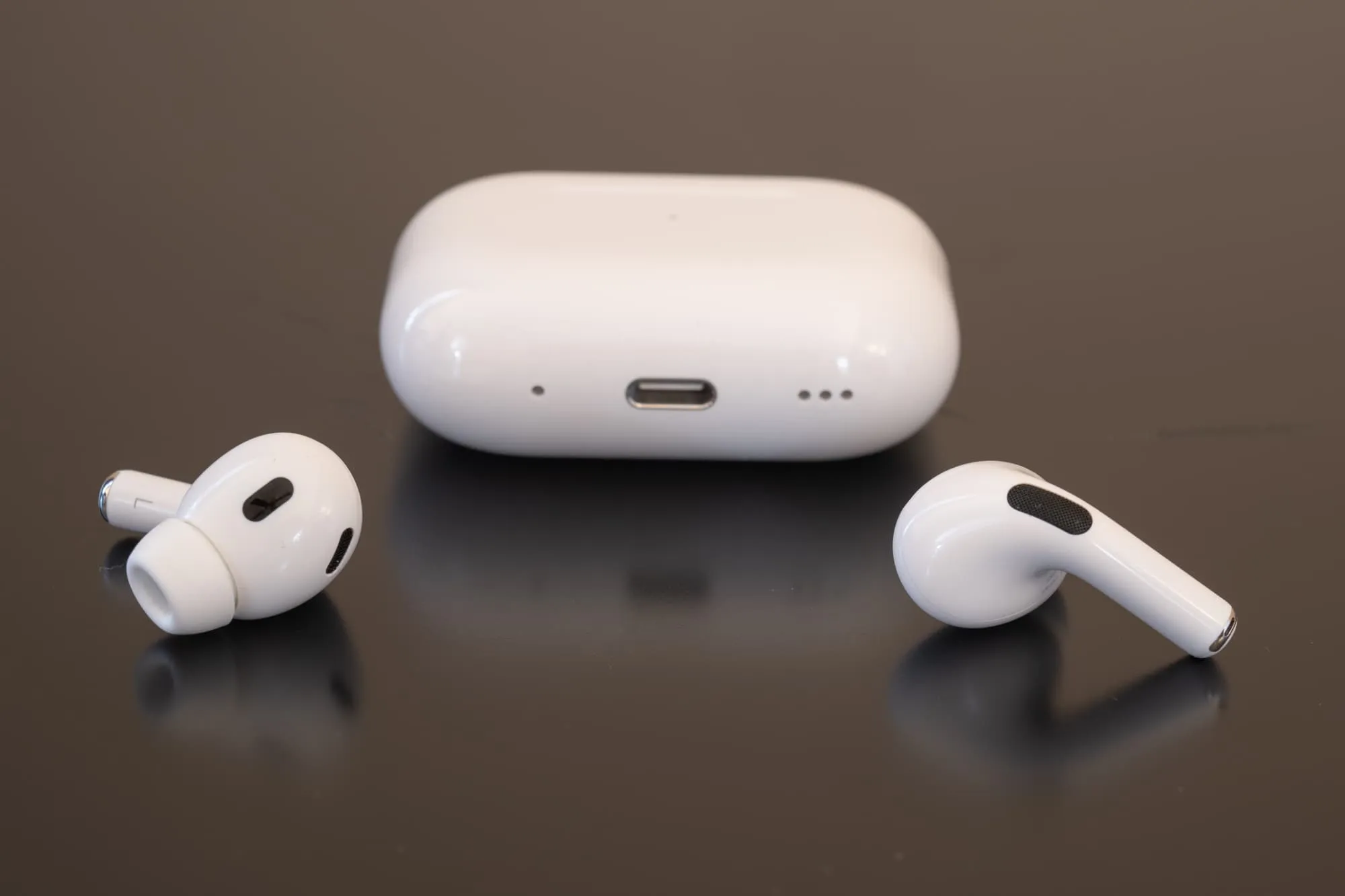 AirPods Pro 2 avec étui de chargement USB-C.