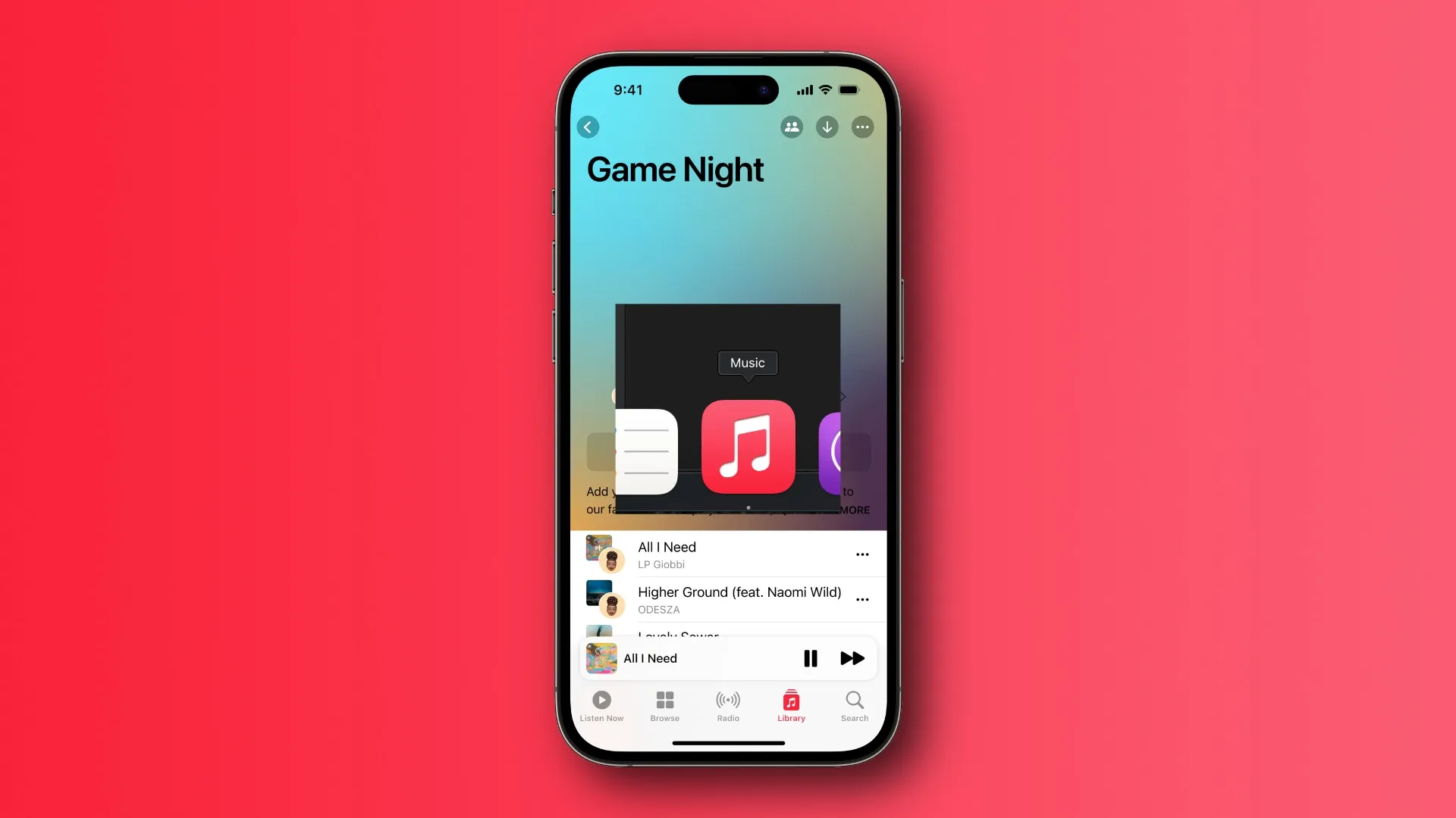 Collaborating on a playlist in the iPhone's Music app Collaborating on a playlist in the iPhone's Music app