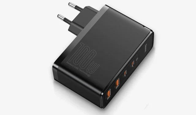 Ce chargeur mural Baseus de 100 W avec 4 ports de charge rapide est idéal pour les voyages