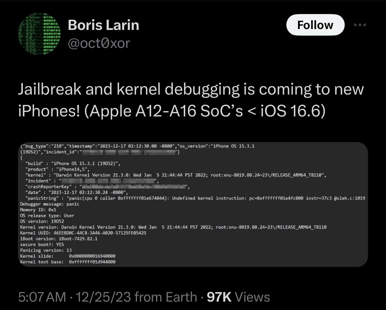 Boris Larin, ein Sicherheitsforscher, sagt, dass es für arm64e-Geräte mit iOS 16.6 und niedriger einen Jailbreak geben wird.