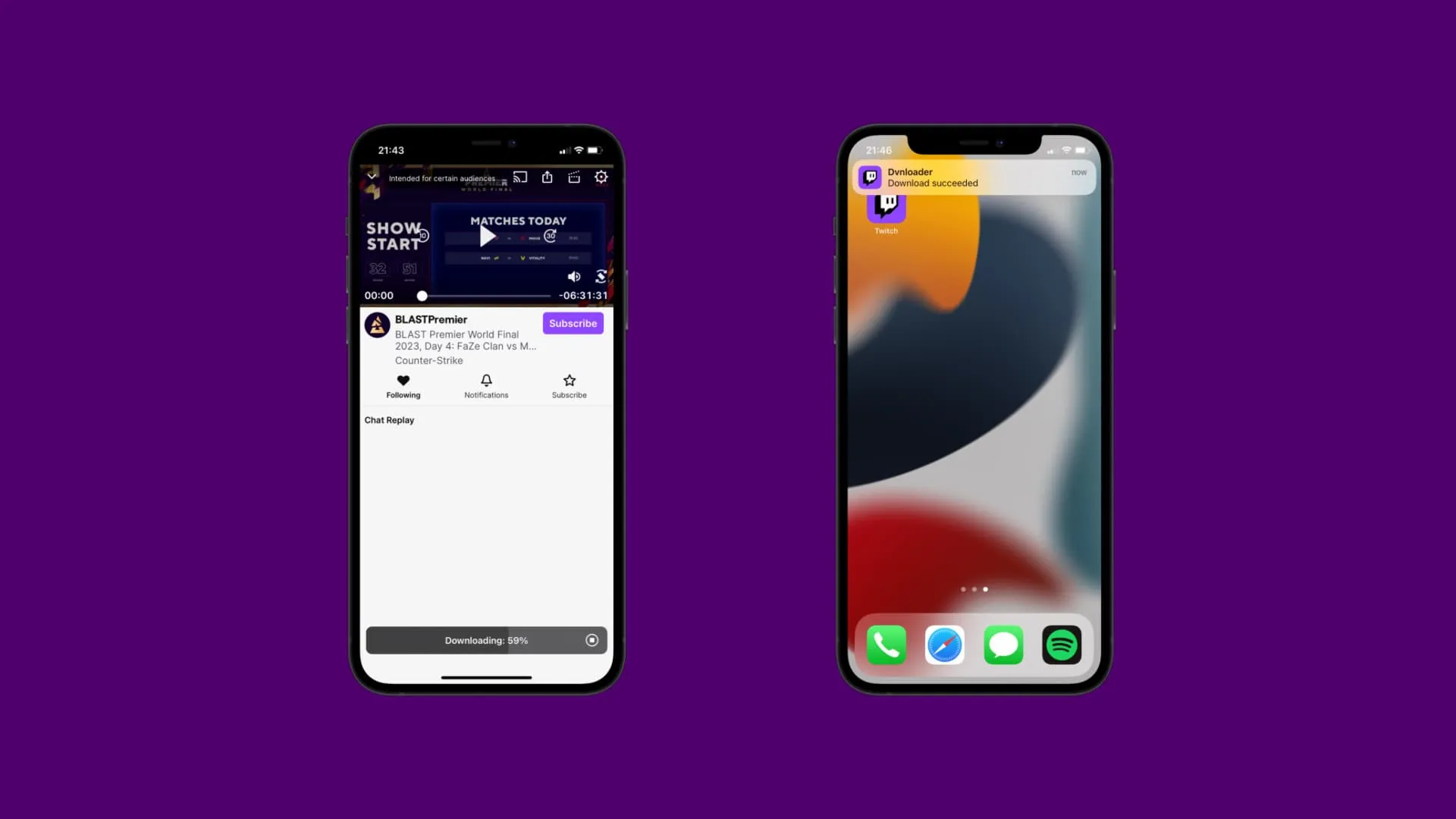 TwitchDvnloader notifications. TwitchDvnloader notifications.