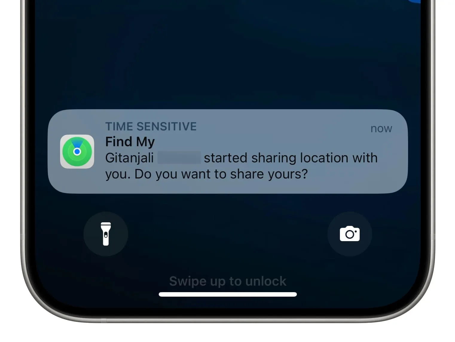 Um membro da família começou a compartilhar o alerta de localização com você no iPhone