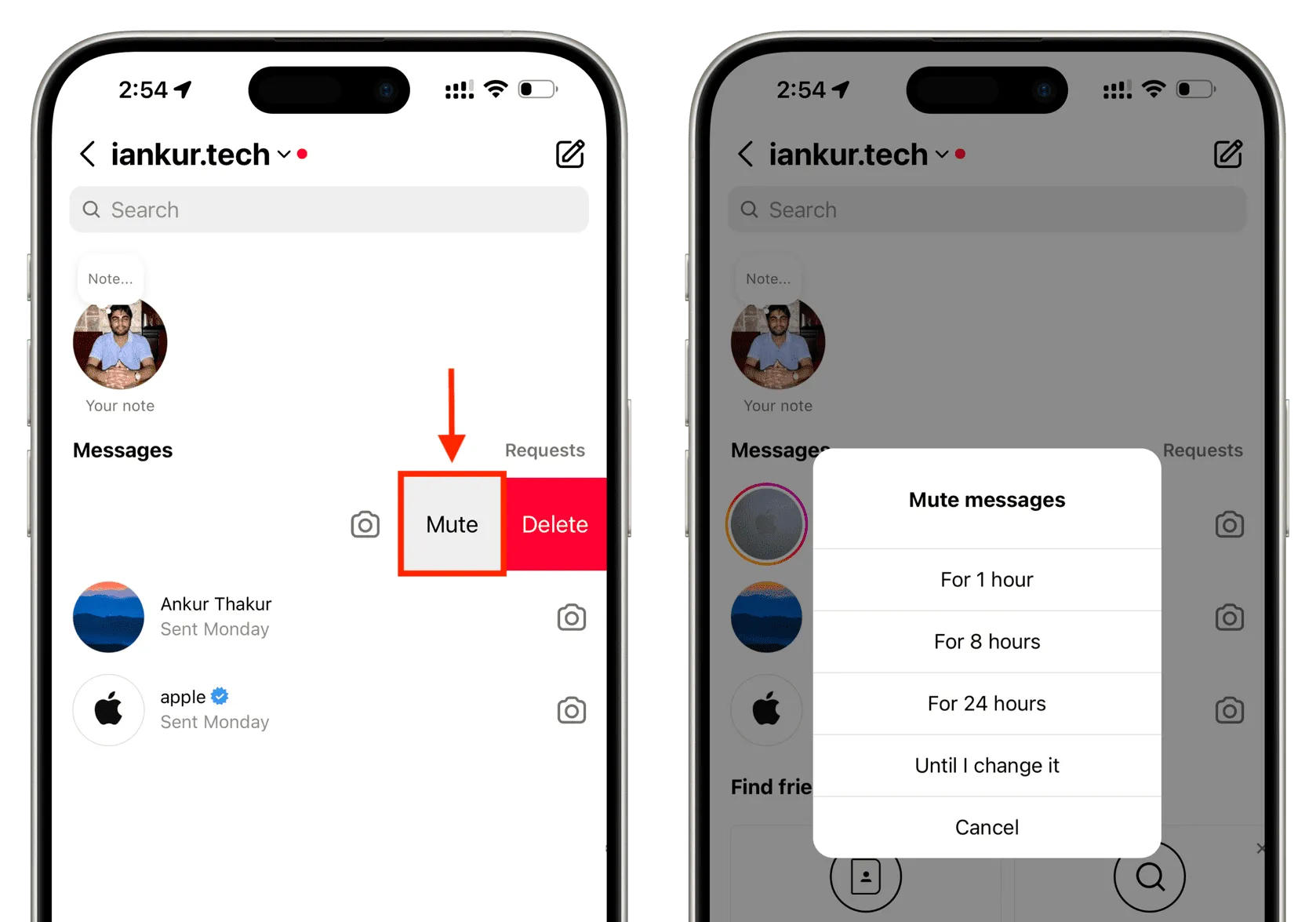 Mute message in Instagram on iPhone Mute message in Instagram on iPhone