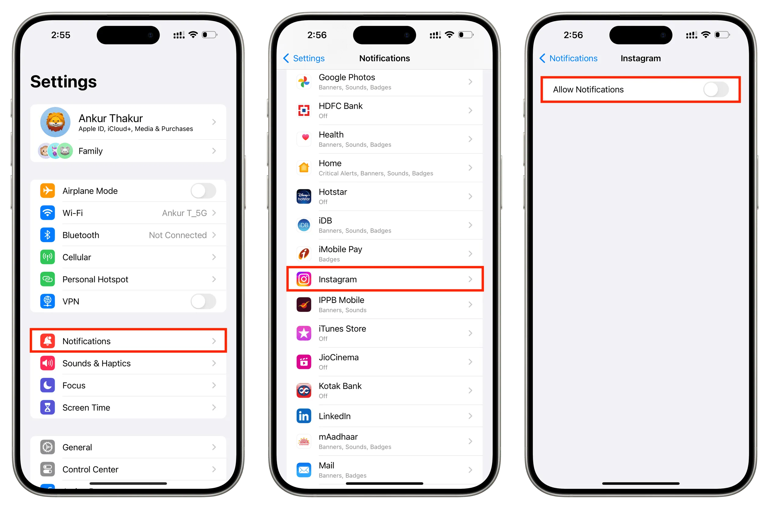 Turn off all Instagram notifications from iPhone Settings Turn off all Instagram notifications from iPhone Settings