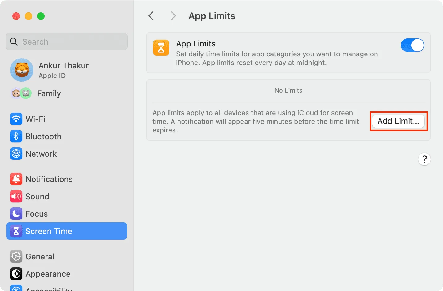 Add Limit in Screen App Limits on Mac Add Limit in Screen App Limits on Mac