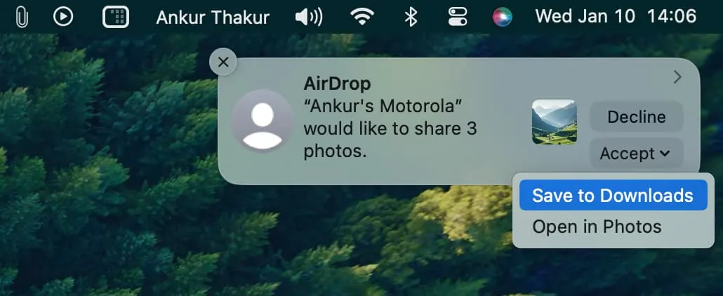AirDrop incoming request from Android phone on Mac AirDrop incoming request from Android phone on Mac