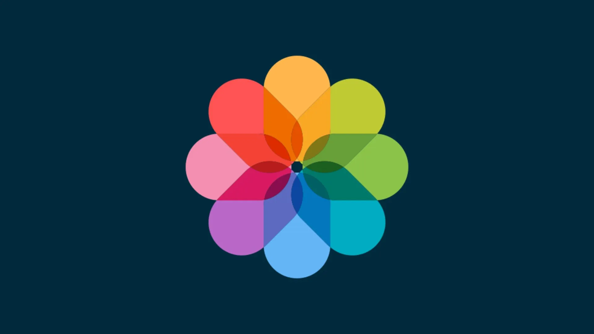 Icône de l'application Apple Photos sur fond sombre