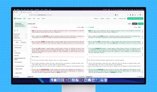 Cómo comparar diferencias entre dos documentos de texto en Mac y PC