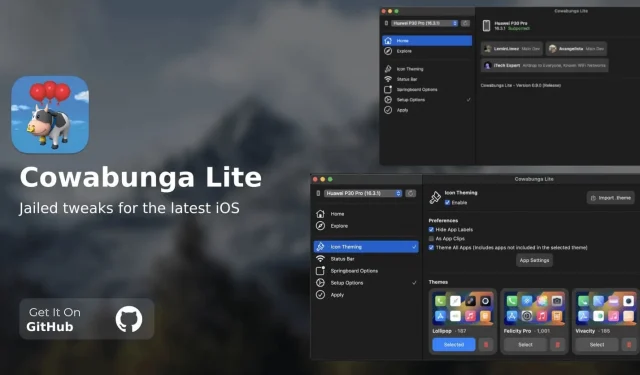 iOS 개발자 LeminLimez가 “안녕”이라고 말하면서 macOS v2.1.0용 Cowabunga Lite가 출시되었습니다.