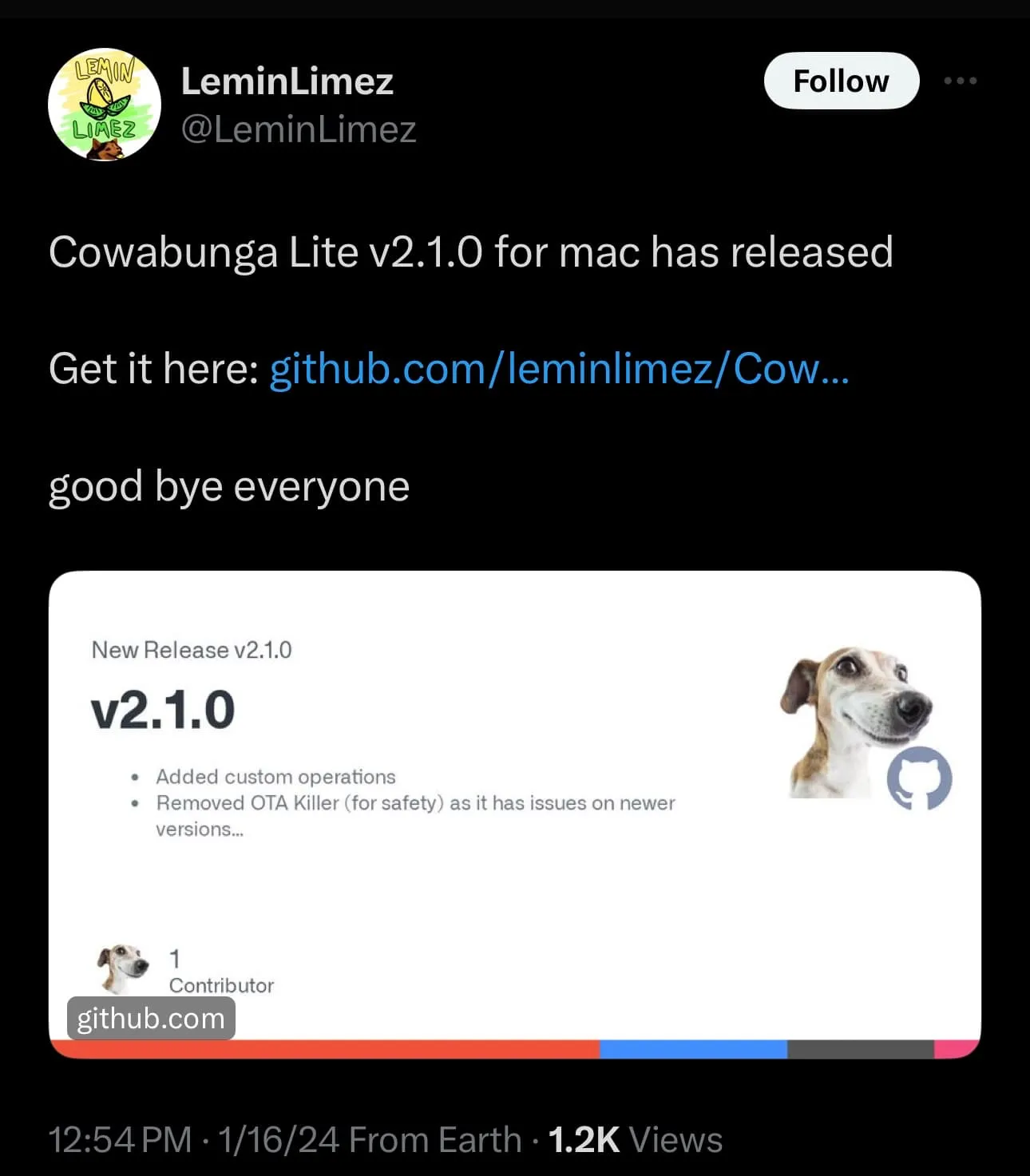 Cowabunga Lite för macOS v2.1.0 släppt.