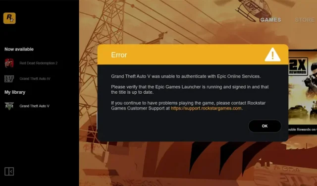 GTA 5 konnte sich nicht bei Epic Online Services authentifizieren – Fix