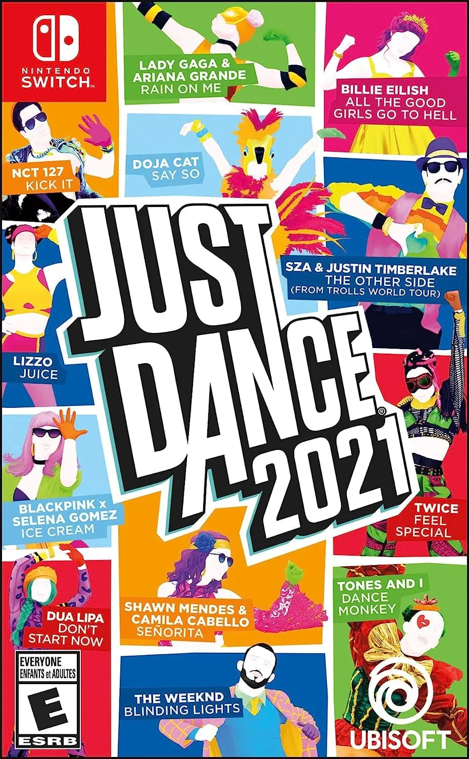 Carátula del álbum Just Dance 2021 de Nintendo Switch.